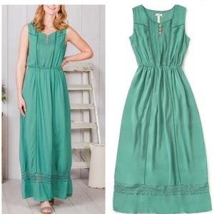 Matilda Jane Green Down in the Valley Maxi Dress M